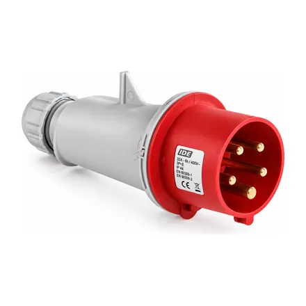 IDE industrial portable plug, IP44, 3P+N+E, 380V, 16A, 6h