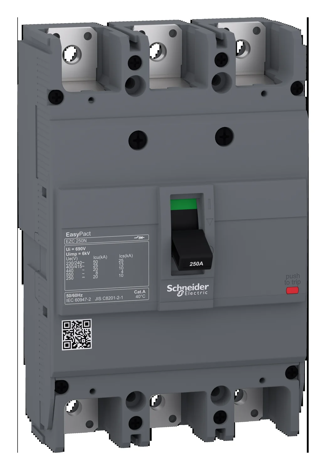 EZC250N MCCB, 3P, 225A, 25kA