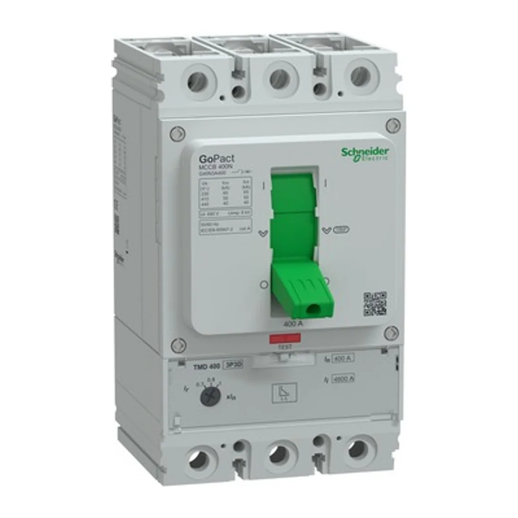 GoPact 400N MCCB, 3P, 400A, adjustable trip