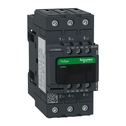TeSys D contactor, 3P, 65A AC-3, 30kW, 48-130V AC/DC coil, EverLink terminals