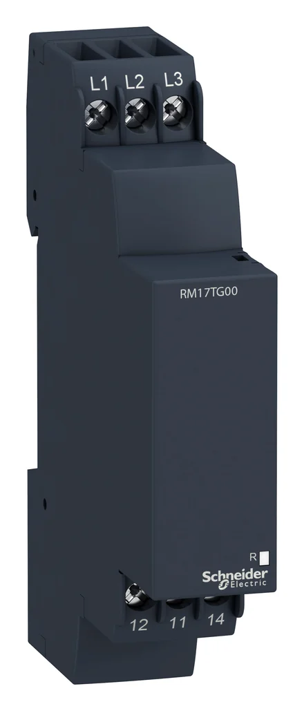 Zelio RM17 three-phase control relay: phase sequence and phase failure, 1C/O, 208-480V AC