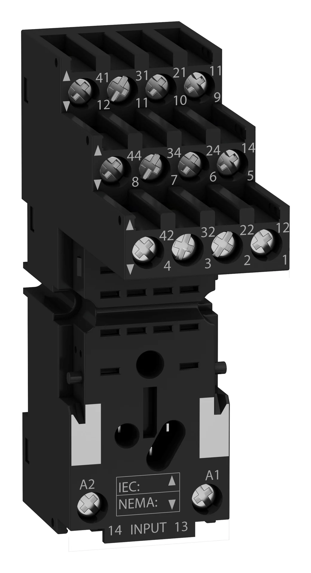 Relay socket for Zelio RXM2 and RXM4 relays