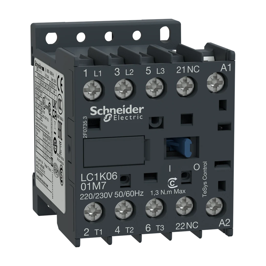 TeSys K Contactor, 3P, 9A AC-3, 4kW, 24V AC Coil, 1NC