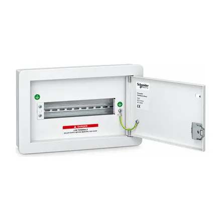 Distribution board, DBSeT, 6 module, 100 A, 2+6 ways, flush mount