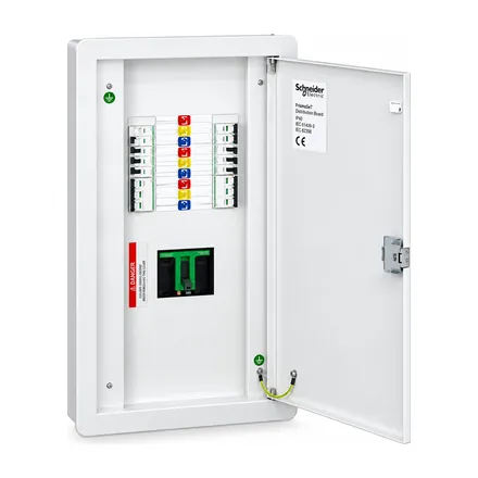 VTPN Distribution board, DBSeT, 18 module, 250A NSX incomer, IP41, Flush