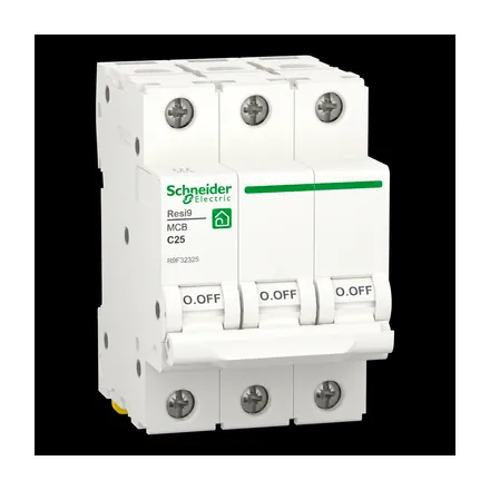 Resi9 MCB, 3P, 25A, C Curve, 4.5kA