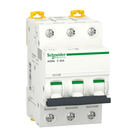 Acti9 iK60N MCB, 3P, 50A, C Curve, 6kA