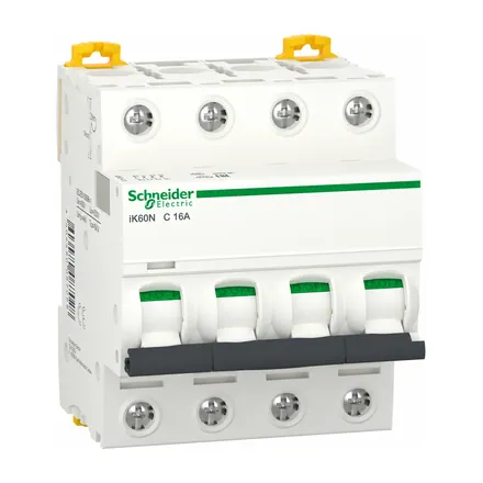 Acti9 iK60N MCB, 4P, 16A, C Curve, 6kA
