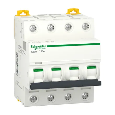 Acti9 iK60N MCB, 4P, 20A, C Curve, 6kA