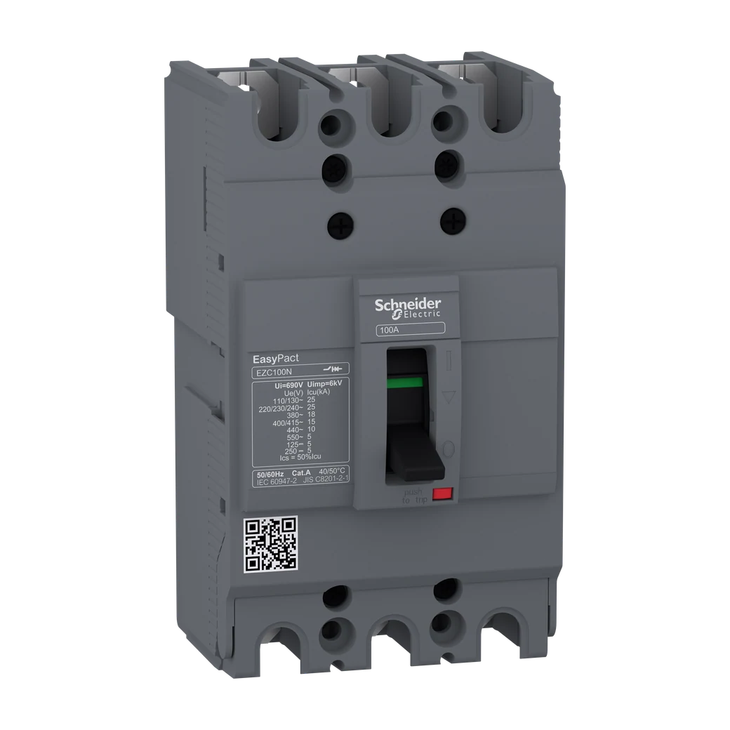 EZC100N MCCB, 3P, 80A, 18kA